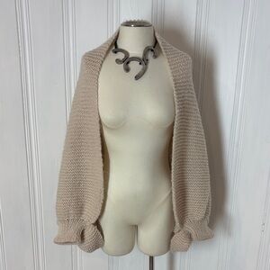 Chunky Knit Shawl Sweater / Convertible Scarf Cardigan – One Size
